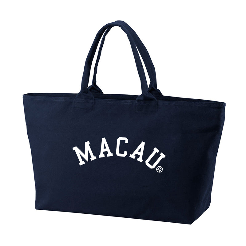 College Zipper Large Tote (Navy)